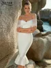 Повседневные платья Adyce 2024 Summer Women White Mesh Midi Midi Mermaid Bangage платье для выкл от плеча вечернее свадебное клуб вечеринка женщина Вестидос