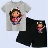 Clothing Sets Gabby's Dollhouse Children T-Shirt Kawaii T Shirt Anime Cartoons Casual Clothes Tee Kid Girl Boy Fashion Y2K Top