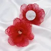 Fleurs décoratives 1pc Organza Tissu Perle Fleur à la main Fabriqué à la main