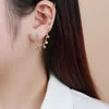 Boucles d'oreilles en peluche zircon goutte de papillon pour femmes micro pave cubique zircone liaison oreille à oreille plaqué en laiton cz bijoux cadeau