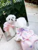 Vêtements pour chiens fleur en mousseline de mousseline robe robe robes kawaii sweet petit chien vêtements chat été mince coréen fashion fête des animaux de compagnie