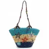 Starfish Straw Bag Bohemia Womens Shoulder Bags Large Capacity Summer Beach Bag Wheat Pole Weave Handbag Female Tote 240426