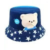 Berets Bocca Cartoon Enfants Bucket Hat Bear Match Hattes Fisherman Chapeaux Boy Girls Kid