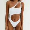 Frauen Badebekleidung ein Stück Monokini Frauen Schulter hoher Taille Bikini Set Cross Cross 2 Badeanzug Badeanzug Tankini