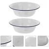 Dinnerware Sets Enamel Bowl Vintage Style Soup Mixing Cereal Salad Baking Panss Camping Home Restaurant