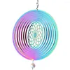 Figuras decorativas Spinner de vento cinético de mandala 3D Crystal Prism Prism Ball Sun Catcher Holding Garden Decor com 360 °