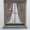 Dekorative Figuren Ein Paar rotes Vogel gefärbter Glasdekoration Home Fenster Ornamente (zwei Vögel am Baum)