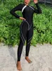 Dames zwemkleding bikinx moslim geheel volledig lichaam zwart surf pak voor vrouw lange mouwen