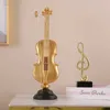 Objets décoratifs Figurines Violon SAXOPHONE Figurines Instruments de musique Ornements Golden Retro Style European Vintage Home Decoration For Cabinet Music Room T2