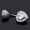 2020 nombril nombril bouton anneau zircon paillette double amour coeur piercing bijoux nombril silverrose gold4165606