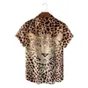 Mäns casual skjortor mode för män streetwear leopard tryck överdimensionerad skjorta 2024 sommar harajuku kvinnor klädblus camisa maskulino