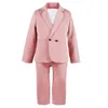 Kleine pak voor kinderen Zwart roze knappe jongenspak Three-Pie Piano Performance Hosting Baby's Weekly Dress (jas + t-shirt + broek)