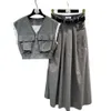 Damesjurken Sets Twee delige jurk Lady Suit rok Spring herfstontwerper Lange rok feestjurk 2 kleuren Hoge kwaliteit
