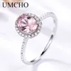 UMCHO 925 Anneau en argent sterling ovale classique rose Morganite anneaux pour femmes fiançailles