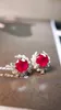 Dangle Earrings JY2024 No.7849 Real 18k Gold Natural Pigeon Blood Red Ruby 1.8ct Studs Eaarings For Women Fine Year Birthday Present