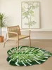 Oregelbunden växt Montera Tufted -matta Plush Tropical Leaf Area Rug för vardagsrum Badrummet Green Montera Fluffy Bath Floor Mat 240419