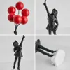 Objets décoratifs figurines art ballon girl statues banksy volant ballon fille sculpture résine artisanat décoration de Noël cadeau de Noël décoration t240