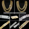 Groothandel Luxe Hip Hop Jewelry Mens Custom 18K Gold vergulde massief messing zware Miami Cuban Link Chain Necklace