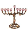 9 Branch Hanukkah Menorah Candle Holders Tree of Flowers Antique Candlestick Holder H220419258n8052976