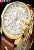 Мужские роскошные бренд curren new Fashion Casual Sports Watches Современные дизайнерские Quartz Watch Watch Подлинная кожаная ремешок мужской часы5188422
