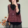 Tanks pour femmes 2024 Été Vintage Hollow Out Spliced Lace Knitting Vest Femme Couleur solide Crochet de fleur de crochet Light Pulls Femme D285