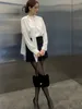 Blouses des femmes Korejepo Spring Femmes Chemises coréennes Fashion Solide à manches longues Coup de pied à manches longues Irrégules Casual Tops CONCULT