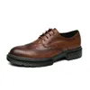 Casual Shoes Męskie brogues skórzany biznesowy Krokodyl Wzór butów oddychający miękki dno Mężczyźni czarni