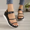 Kleiderschuhe klare PVC Keile Sandalen für Frauen Sommer dicker Boden Anti -Slip Rom Sandalien Mujer Knöchelgurt klobige Plattform Zapatos