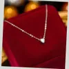 Light Simple S Sterling Sier Fine Heart Zircon Colar de pingente para mulheres Chaker Chain With Gift Box for Girl