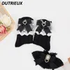 Chaussettes de style japonais Ruffles Cotton chaussettes en coton Series JK Love Love Dark Pattern Bow Lolita Cute Girl Kawaii