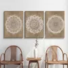 Allpaper Mandala Boho Wandkunst Canvas Malerei Poster Print Brown für rustikale Schlafzimmer Büro Wohnheimdekorbilder Badezimmer Geometrie J240505