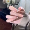Emmabeauty Handmade Press On Nailshoney Powder French Gradient Nude Pink Blush With White and Sweet Design Noem19503 240430