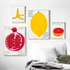 Wallpapers David Shrigley Lemon Apple Banana Sinaasappelsap Abstract Poster Noordse muur Art Print Canvas Kitchen Decoratie Picture J240505