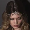 Stonefans Bridal Headband Rhinestone Wedding Hair Chain Headpiece Accessories for Women Crystal Boho Forehead Head Chain Jewelry F1229 341t