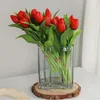 Flores decorativas Tulipe Buquê Artificial para o Dia dos Namorados de casamento Touch Real Touch Decoração de jardim de casas falsas