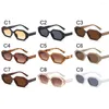 Zonnebrillen retro voor vrouwen mannen mode kleine polygonale trendy rechthoek 90s vintage tinten