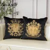 Aeckself Luxe Europees borduurwerk Velvet kussen Cover Home Decor Navy Blue Gold Beige Black Thurg Pillow Case 240430