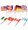 5000 piezas Picks de 65 cm 25 países para elegir Picectos de dientes de la bandera de madera palitos de fiesta desechables USA AU CA 3304379