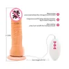 Womens Electric Simulation Penis Masturbator Spaß Eisprung Heizung Teleskop Vibration Massage Stick Erwachsener Produkte