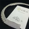 맞춤형 20mm 너비 4 행 VVS Moissanite Cuban Link Chain S925 블링 다이아몬드 무거운 마이애미 목걸이 패션 힙합