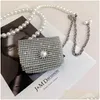 Altri accessori di moda Bling Rhinestones Cintura a catena perle Mini sacchetti per donne di qualità Long Borse Long Borse Diamond Shoder Messenge DHNXK