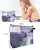 Sacs cosmétiques peinture à l'huile Résumé Géométrique Purple Custom Travel Sac de maquillage portable Strange de rangement