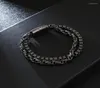 Link Chain Man Jewlery Bracelets Store 220 11mm Stainless Steel Retro Black Double Layer Bracelet Men JB119218KFC4789007