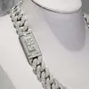 Custom Buckle Iced Out 20 mm de largeur 925 STERLING Silver Miami Moisanite Cuban Link Chain