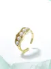 Cluster anneaux Natural Pearl Ring Designer incrusté de luxe léger à la main et exquis