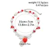 Colliers de pendentif Saliccon coréen mignon collier pendant de la fraise rouge gothique y2k coeur en forme d'imitation collier de chaîne de perle bijoux Q240430