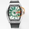 Vanguard gekke uren CZ02 Automatische heren Watch stalen kast witte wijzerplaat 3d groen nummer markers gummy riem super ediiton puretime reloj hombre montre hommes ptfm