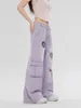 Jeans femininos 2024 Calças Imprêm a perna de personalidade da rua High Street Pantalones de mujer