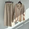 Tweedelige broek van vrouwen leeftijdsverlies van zware industrie ontwerpzintuig niche 2-delige retro katoen en linnen shirt outfit hoge taille losse broek
