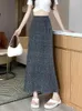 Юбки 2024 Женщины летняя модная эластичная талия юбка для рыбного хвоста женщина миди длинная упаковка бедра